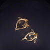 Custom Made  Dolphins Earrings in 14K Yellow Gold