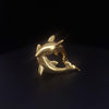 Custom Made  Dolphins Earrings in 14K Yellow Gold