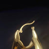 Custom Made  Dolphins Earrings in 14K Yellow Gold