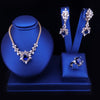 Blue Sapphire and Diamond Set. Made in Italy 18K Yellow Gold