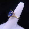 Blue Sapphire and Diamond Set. Made in Italy 18K Yellow Gold