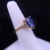 Blue Sapphire and Diamond Set. Made in Italy 18K Yellow Gold