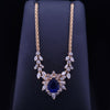 Blue Sapphire and Diamond Set. Made in Italy 18K Yellow Gold
