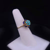 Vintage Custom Made VFloral Turquoise & Enamel Beauty Ring