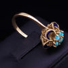 Vintage Custom Made VFloral Turquoise & Enamel Beauty Ring