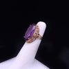 Vintage Custom Made Amethyst Statement Ring Size: 3.5