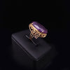 Vintage Custom Made Amethyst Statement Ring Size: 3.5