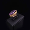 Vintage Custom Made Amethyst Statement Ring Size: 3.5