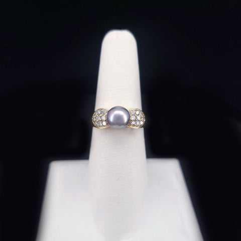 Tahitian Pearl & Diamond Ring