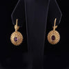 Custom Made Earrings with Pink Sapphire & Diamonds In 14k Yellow Gold