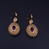Custom Made Earrings with Pink Sapphire & Diamonds In 14k Yellow Gold