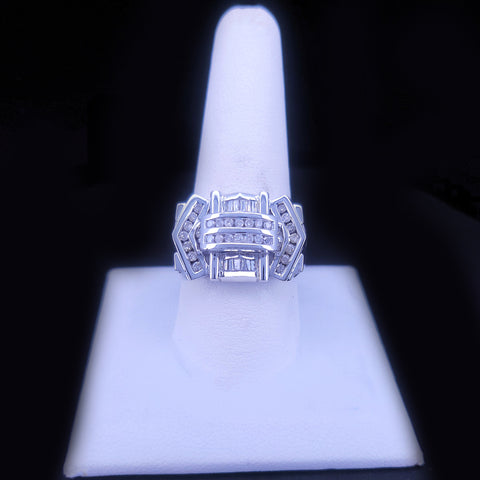 Custom Made Sparkle Ring in 14k White Gold with 1.5ct Diamonds
