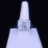 Custom Made Three Level Ring in 14k White Gold with 3.5ct Diamonds