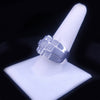Custom Made Three Level Ring in 14k White Gold with 3.5ct Diamonds