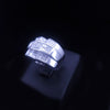 Custom Made Three Level Ring in 14k White Gold with 3.5ct Diamonds