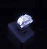 Custom Made Three Level Ring in 14k White Gold with 3.5ct Diamonds