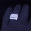 Custom Made Three Level Ring in 14k White Gold with 3.5ct Diamonds