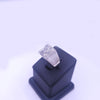 Custom Made Ring in 14k White Gold Square Ring with Diamonds