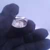 Custom Made Ring in 14k White Gold Square Ring with Diamonds