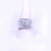 Custom Made Ring in 14k White Gold Square Ring with Diamonds