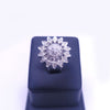 Custom Made Flower Ring in 14K White Gold with Diamonds