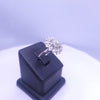 Custom Made Flower Ring in 14K White Gold with Diamonds