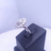 Custom Made Flower Ring in 14K White Gold with Diamonds