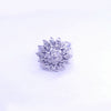Custom Made Flower Ring in 14K White Gold with Diamonds