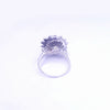 Custom Made Flower Ring in 14K White Gold with Diamonds