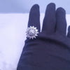Custom Made Flower Ring in 14K White Gold with Diamonds