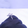 Custom Made Flower Ring in 14K White Gold with Diamonds