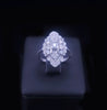 Custom Made Romb Shape Ring in Platinum with Diamonds