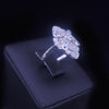 Custom Made Romb Shape Ring in Platinum with Diamonds