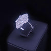 Custom Made Romb Shape Ring in Platinum with Diamonds