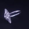 Custom Made Romb Shape Ring in Platinum with Diamonds