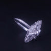 Custom Made Romb Shape Ring in Platinum with Diamonds
