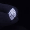 Custom Made Romb Shape Ring in Platinum with Diamonds