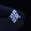 Custom Made Ring in Platinum with Sapphires & Diamond