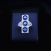 Custom Made Ring in Platinum with Sapphire & Diamonds
