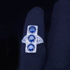 Custom Made Ring in Platinum with Sapphire & Diamonds