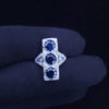 Custom Made Ring in Platinum with Sapphire & Diamonds