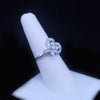 Custom Made Platinum Flower Ring with Diamonds, Resizable
