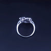 Custom Made Platinum Flower Ring with Diamonds, Resizable