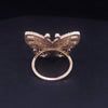 Custom Made Butterfly Ring with Emerald & Diamonds in 14K Yellow Gold