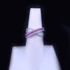 Ruby and Diamond Statement Ring in 14K White Gold Size 6.75