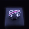 Ruby and Diamond Statement Ring in 14K White Gold Size 6.75
