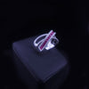 Ruby and Diamond Statement Ring in 14K White Gold Size 6.75