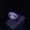 Ruby and Diamond Statement Ring in 14K White Gold Size 6.75