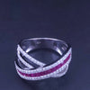 Ruby and Diamond Statement Ring in 14K White Gold Size 6.75