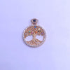 Custom Made Tree of Life Pendant with MultiStone in 14K Yellow Gold